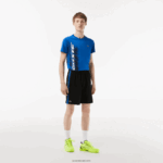 Lacoste מכנסי טניס קצרים מפוליאסטר ממוחזר DZ4D0D425 שחור כחול צהוב xis גברים