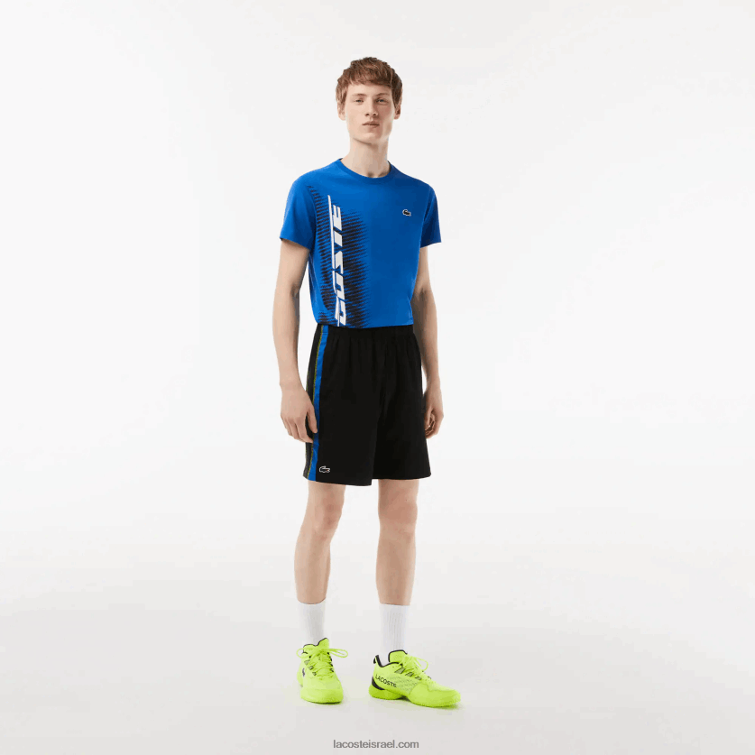 lacoste_d79ed79bd7a0d7a1d799_d798d7a0d799d7a1_d7a7d7a6d7a8d799d79d_d79ed7a4d795d79cd799d790d7a1d798d7a8_d79ed79ed795d797d796.png Lacoste מכנסי טניס קצרים מפוליאסטר ממוחזר DZ4D0D425 שחור כחול צהוב xis גברים - Image 1