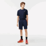 Lacoste מכנסי טניס קצרים מפוליאסטר ממוחזר DZ4D0D426 כחול כהה אדום כתום xii גברים