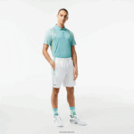 Lacoste מכנסי טניס קצרים מפוליאסטר ממוחזר DZ4D0D427 לבן ירוק צהוב bh3 גברים