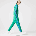 Lacoste מכנסי טראק להקות ניגודיות מורשת DZ4D0D1068 ירוק hd2 גברים