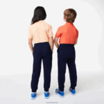 Lacoste מכנסי טריק קולורבלוק DZ4D0D3197 כחול כהה 166 ילדים - Image 3