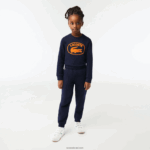 Lacoste מכנסי טריק קולורבלוק DZ4D0D3197 כחול כהה 166 ילדים - Image 4