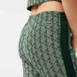 Lacoste מכנסי טרנינג בהדפס מונוגרמה DZ4D0D2535 ירוק בז '7m4 נשים - Image 4