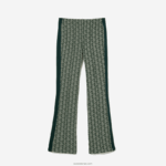 Lacoste מכנסי טרנינג בהדפס מונוגרמה DZ4D0D2535 ירוק בז '7m4 נשים - Image 5