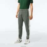 Lacoste מכנסי טרנינג בהדפס מונוגרמה DZ4D0D279 ירוק בז '7m4 גברים - Image 2