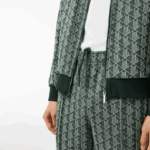 Lacoste מכנסי טרנינג בהדפס מונוגרמה DZ4D0D279 ירוק בז '7m4 גברים - Image 6