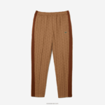 Lacoste מכנסי טרנינג בהדפס מונוגרמה DZ4D0D280 בז' חום zwm גברים - Image 5