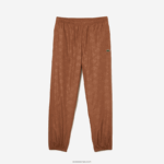 Lacoste מכנסי טרנינג בהדפס מונוגרמה DZ4D0D317 lfa חום בהיר גברים - Image 4