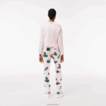 Lacoste מכנסי טרנינג בהדפס קומיקס DZ4D0D2569 ורוד בהיר t03 נשים - Image 3
