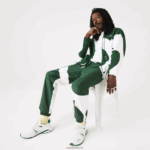 Lacoste מכנסי טרנינג גרפי מורשת DZ4D0D1072 ירוק לבן 291 גברים - Image 2