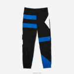 Lacoste מכנסי טרנינג דוחי מים טלאים DZ4D0D1105 שחור כחול לבן se1 גברים - Image 5