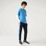 Lacoste מכנסי טרנינג טניס עמידים בריצה DZ4D0D993 כחול כהה לבן 61e גברים