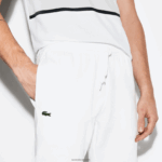 Lacoste מכנסי טרנינג טניס פליסה DZ4D0D960 לבן 001 גברים - Image 5