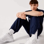 Lacoste מכנסי טרנינג טפטה טפט טניס טניס יהלומים DZ4D0D1115 כחול כהה 166 גברים - Image 2