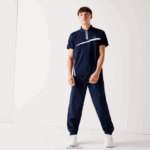 Lacoste מכנסי טרנינג טפטה טפט טניס טניס יהלומים DZ4D0D1115 כחול כהה 166 גברים