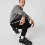Lacoste מכנסי טרנינג להקות מודפסות DZ4D0D1459 שחור 031 גברים