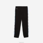 Lacoste מכנסי טרנינג להקות מודפסות DZ4D0D3223 שחור כחול 985 ילדים - Image 4