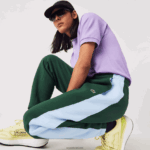 Lacoste מכנסי טרנינג להקות ניגודיות DZ4D0D1058 ירוק כחול dqa גברים
