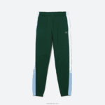 Lacoste מכנסי טרנינג להקות ניגודיות DZ4D0D1058 ירוק כחול dqa גברים - Image 5