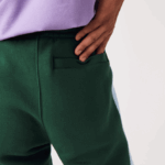 Lacoste מכנסי טרנינג להקות ניגודיות DZ4D0D1058 ירוק כחול dqa גברים - Image 6
