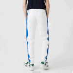 Lacoste מכנסי טרנינג להקות ניגודיות DZ4D0D1060 לבן כחול lmq גברים - Image 3