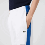 Lacoste מכנסי טרנינג להקות ניגודיות DZ4D0D1060 לבן כחול lmq גברים - Image 4