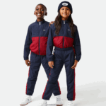 Lacoste מכנסי טרנינג להקת קונטרסט DZ4D0D3225 סיכה בורדו כחול כהה ילדים