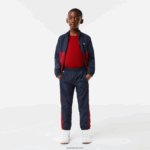 Lacoste מכנסי טרנינג להקת קונטרסט DZ4D0D3225 סיכה בורדו כחול כהה ילדים - Image 4