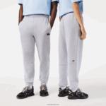 Lacoste מכנסי טרנינג מכותנה אורגנית DZ4D0D1048 chine אפור cca גברים - Image 2