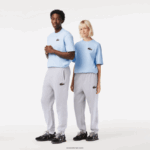 Lacoste מכנסי טרנינג מכותנה אורגנית DZ4D0D1048 chine אפור cca גברים