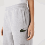 Lacoste מכנסי טרנינג מכותנה אורגנית DZ4D0D1048 chine אפור cca גברים - Image 8