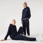 Lacoste מכנסי טרנינג מכותנה אורגנית DZ4D0D1049 כחול כהה 166 גברים
