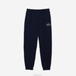 Lacoste מכנסי טרנינג מכותנה אורגנית DZ4D0D1049 כחול כהה 166 גברים - Image 5