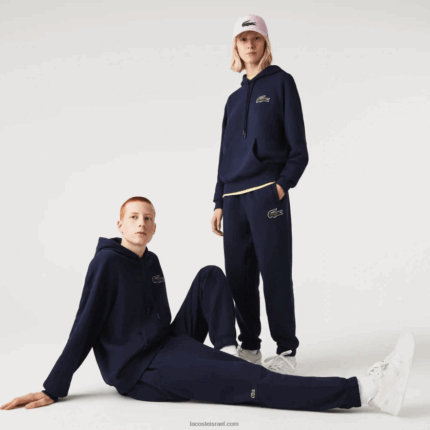 Lacoste מכנסי טרנינג מכותנה אורגנית DZ4D0D1049 כחול כהה 166 גברים