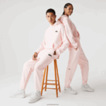 Lacoste מכנסי טרנינג מכותנה אורגנית DZ4D0D1050 ורוד בהיר t03 גברים