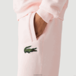 Lacoste מכנסי טרנינג מכותנה אורגנית DZ4D0D1050 ורוד בהיר t03 גברים - Image 4