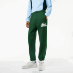 Lacoste מכנסי טרנינג מכותנה אורגנית DZ4D0D292 ירוק 132 גברים - Image 2