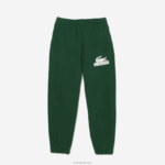 Lacoste מכנסי טרנינג מכותנה אורגנית DZ4D0D292 ירוק 132 גברים - Image 4