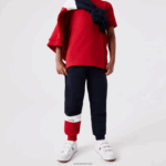 Lacoste מכנסי טרנינג ממותגים DZ4D0D3215 חוק כהה כחול לבן אדום ילדים - Image 2