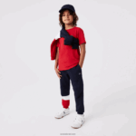 Lacoste מכנסי טרנינג ממותגים DZ4D0D3215 חוק כהה כחול לבן אדום ילדים