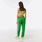 Lacoste מכנסי טרנינג עם אפקט מחורר DZ4D0D2426 ירוק dbf נשים - Image 3
