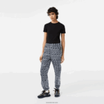 Lacoste מכנסי טרנינג עם הדפס לוגו DZ4D0D2395 שחור כחול לבן zi8 נשים