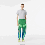 Lacoste מכנסי טרנינג עם הדפסי לוח דמקה מסוג ombre DZ4D0D338 ירוק כחול צ'י גברים