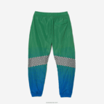 Lacoste מכנסי טרנינג עם הדפסי לוח דמקה מסוג ombre DZ4D0D338 ירוק כחול צ'י גברים - Image 5