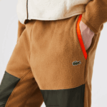 Lacoste מכנסי טרנינג פולאר פליסה קולורבלוק DZ4D0D1083 ירוק חאקי חום 89f גברים - Image 4