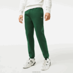 Lacoste מכנסי טרנינג פליסה בגזרה מחודדת DZ4D0D1024 ירוק 132 גברים - Image 2