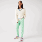 Lacoste מכנסי טרנינג פליסה בגזרה מחודדת DZ4D0D1125 ירוק בהיר 0vz גברים - Image 2