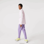 Lacoste מכנסי טרנינג פליסה בגזרה מחודדת DZ4D0D995 gfu סגול גברים - Image 2