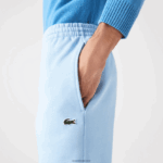 Lacoste מכנסי טרנינג פליסה בגזרה מחודדת DZ4D0D1008 כחול hbp גברים - Image 2